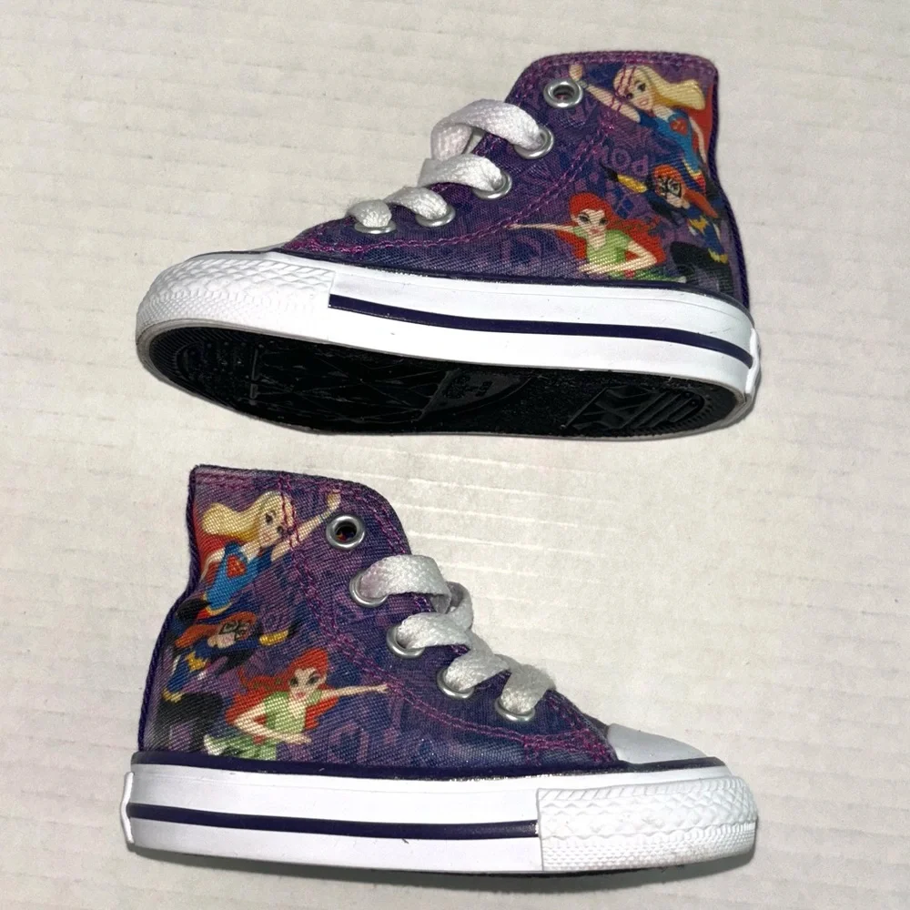 Converse Toddlers DC Superhero Supergirl Girls High Top Chuck Taylors Kid size 3